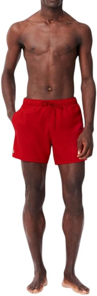 

Мужские быстросохнущие плавательные шорты Lacoste 5,5 дюймов, Red/Green