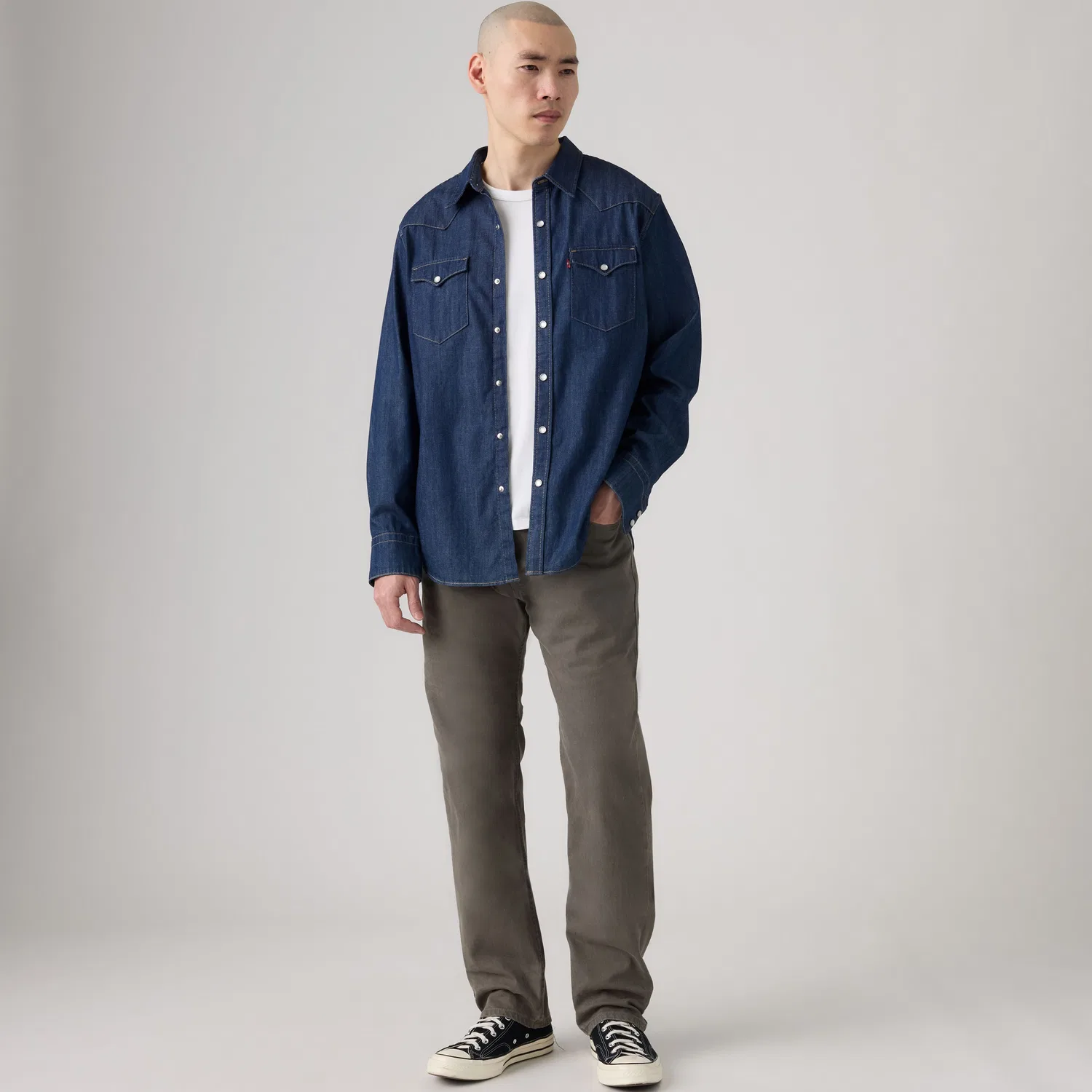 Мужские джинсы Levi's 505 Regular Fit, серый — фото 2