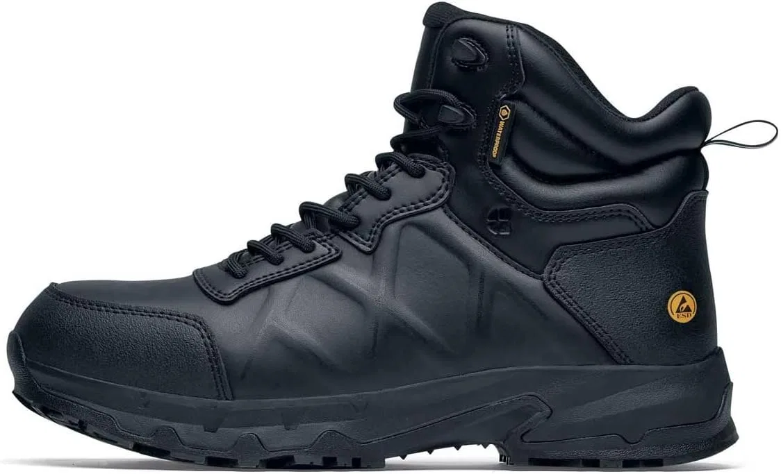 Ботинки Crews Callan MID O2 SRC CI HI ESD Hiker Shoe с кожаным верхом, водонепроницаемые для сухих ног и чрезвычайно нескользящей подошвой Shoes for Crews, Black — фото 3
