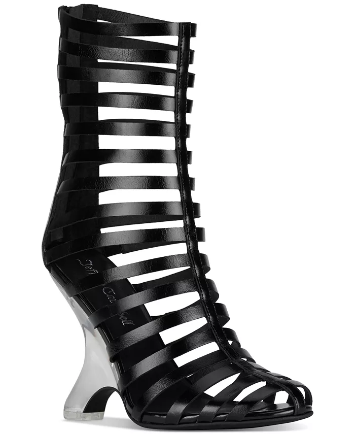 Сантоголд Скульптурные босоножки на высоком каблуке с ремешками Jeffrey Campbell, белый
