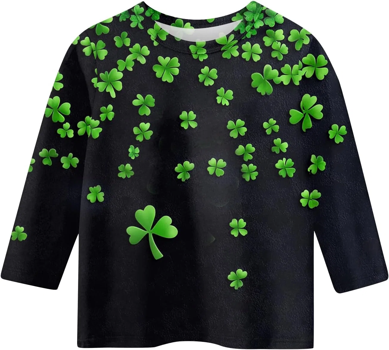 Футболка с принтом St. Patrick's Day, Oversized, 3/4 рукав, Generic, 1-dark Green — фото 2