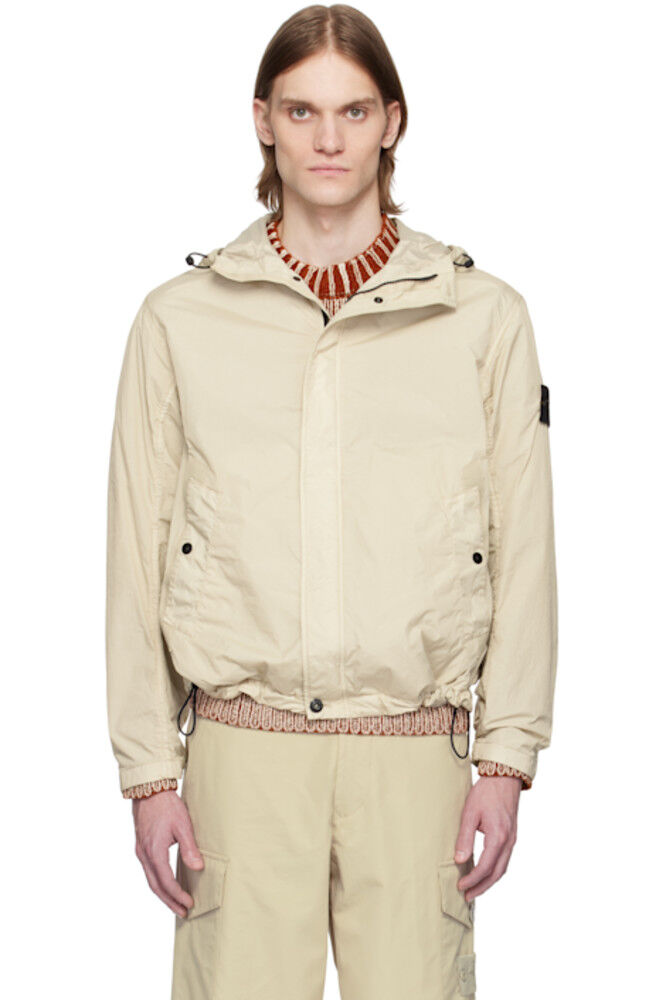 

Бежевая куртка с жатым репсом R-NY Stone Island