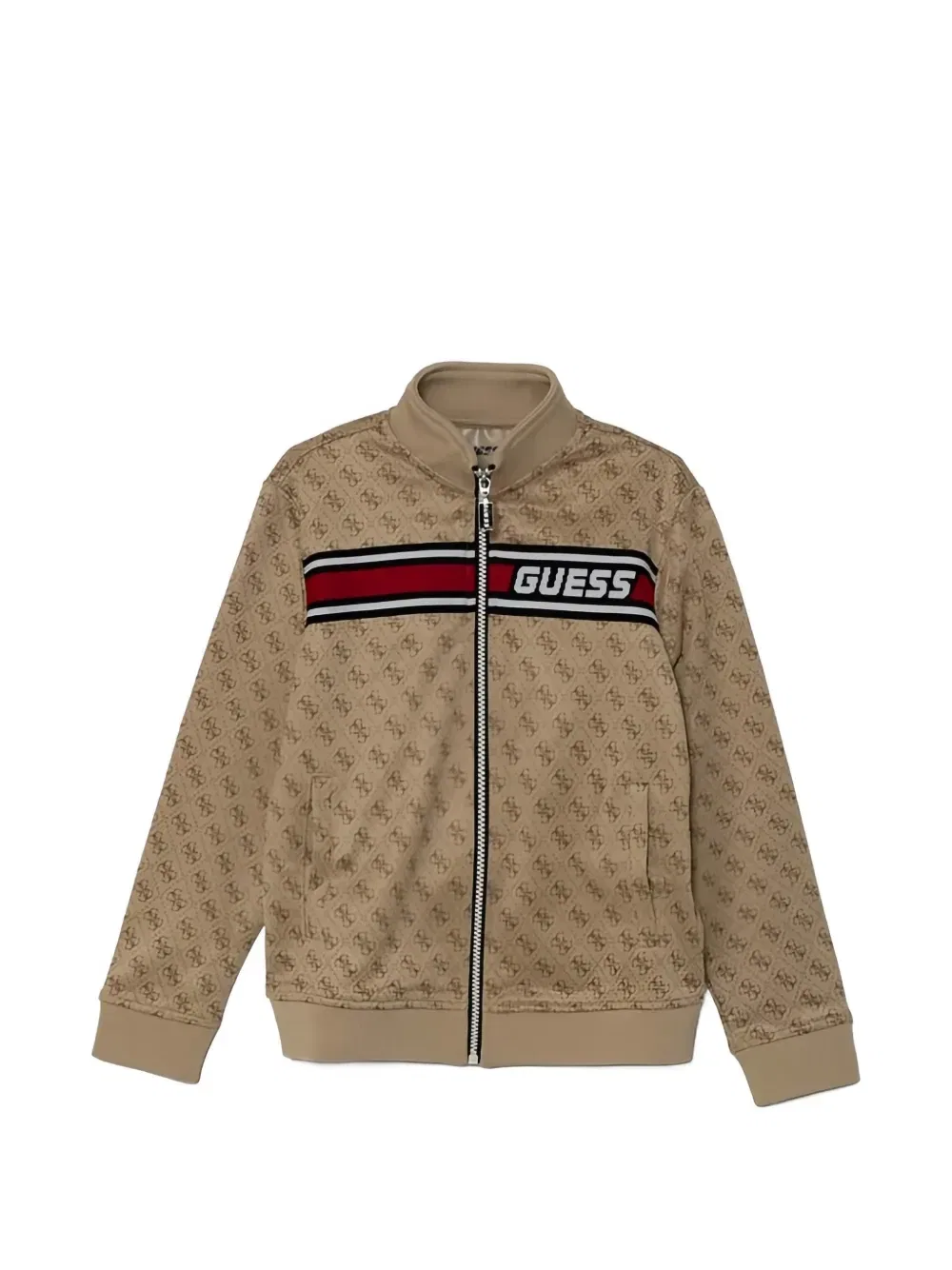 Толстовка на молнии с монограммой GUESS Kids, бежевый