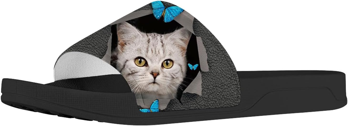 

Сланцы с принтом американского флага и лапы собаки Forchrinse для женщин и мужчин, легкие летние пляжные спортивные шлепки, Cat Butterfly