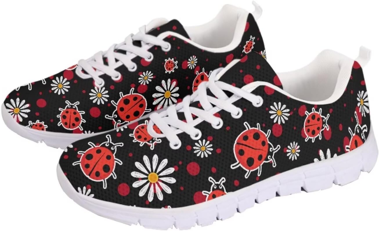 

Мужские и женские беговые кроссовки для шоссе, тенниса, ходьбы, походов. Кроссовки на шнуровке для тренировок, спортзала, легкие спортивные кроссовки Getelinseng, Ladybug Daisy