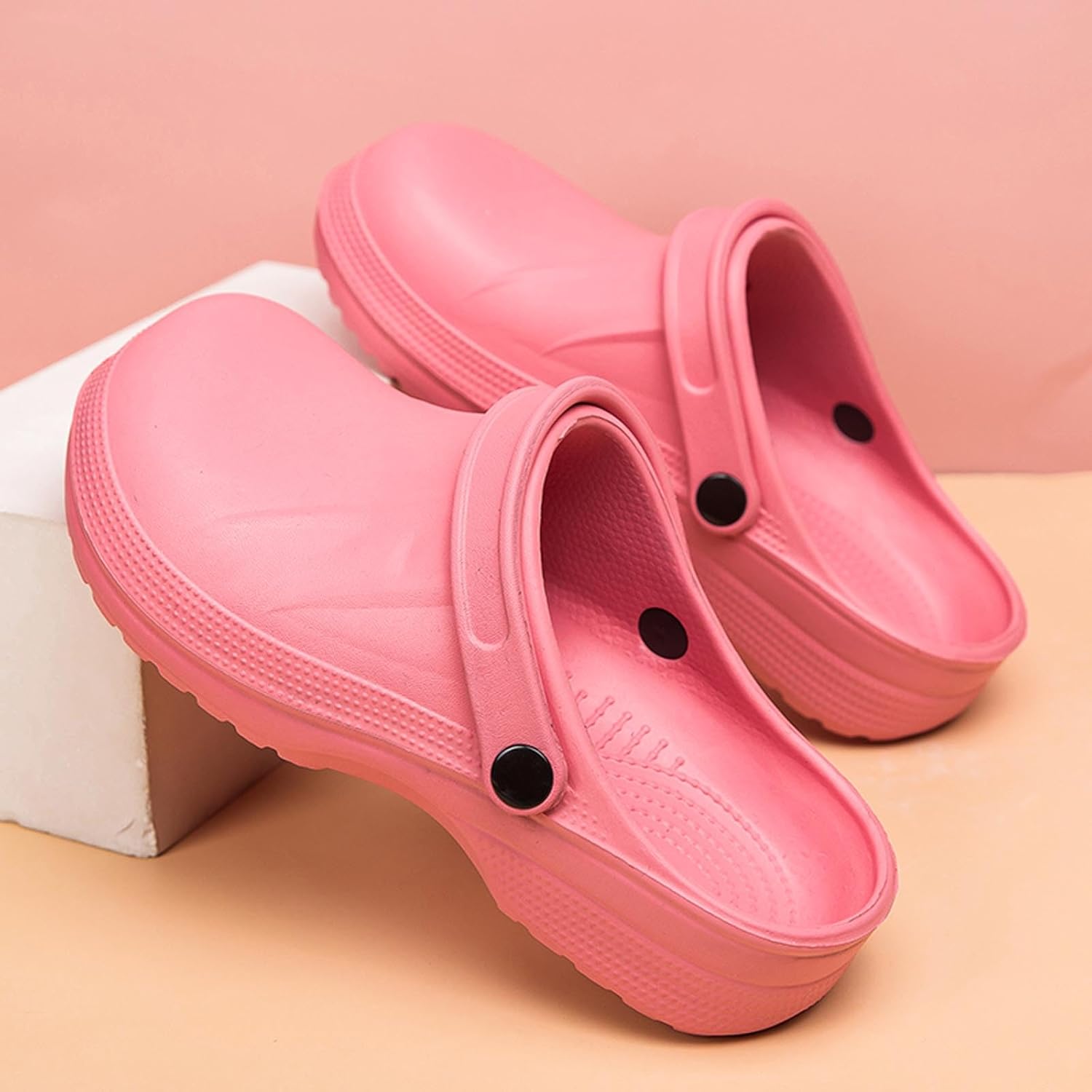 Сабо Meidiastra Unisex EVA: женские водонепроницаемые, легко моющиеся садовые туфли, мужские нескользящие пляжные сандалии, повседневная обувь без шнурков, розовый — фото 2