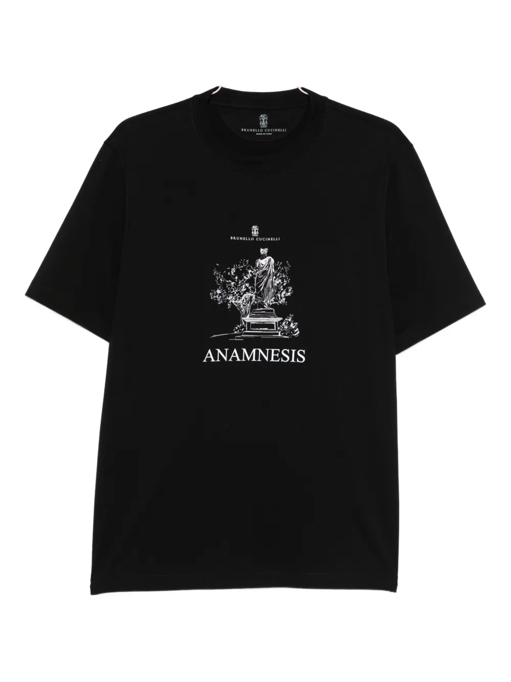 

Хлопковая футболка с графическим принтом Brunello Cucinelli, черный