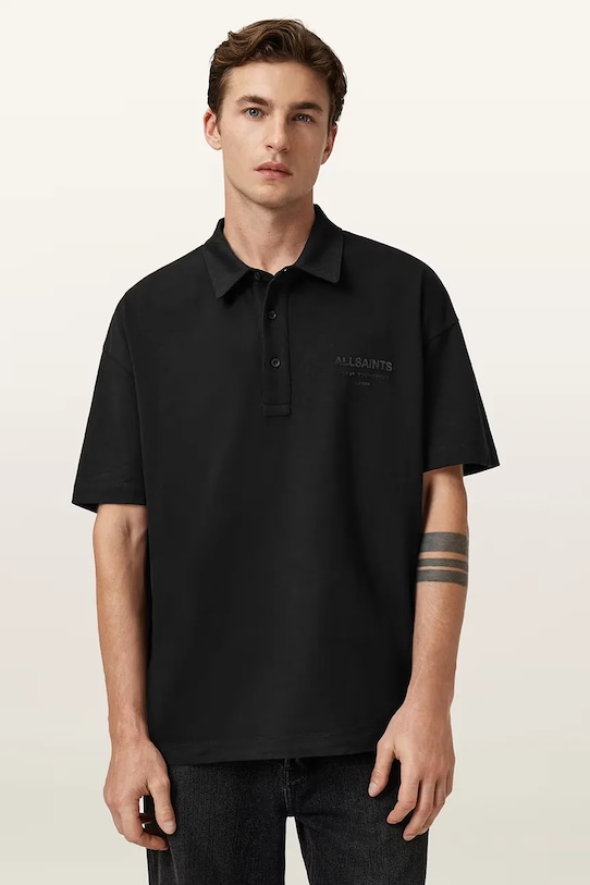 

Хлопковая поло XANDER Allsaints, черный
