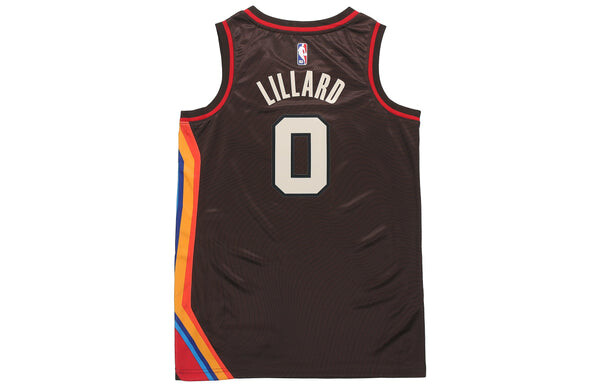 Майка Men's Nike SW Fan Edition 20-21 City Limited NBA Portland Trail Blazers . Lillard No. 0 Basketball Jersey/Vest, коричневый — фото 2