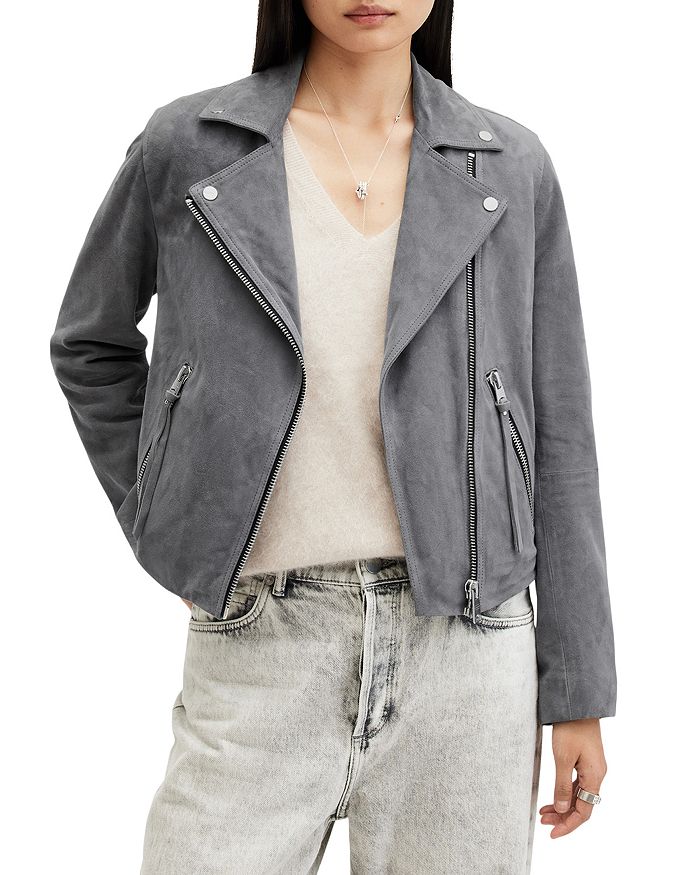 

Замшевая куртка Dalby Biker ALLSAINTS, серый