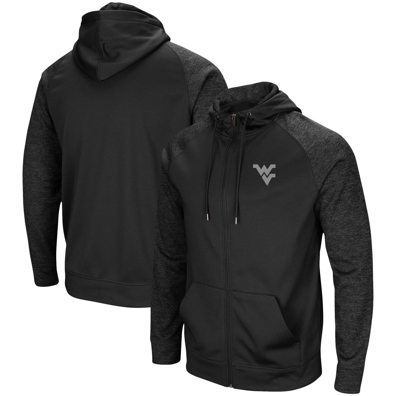 

Мужская черная толстовка с капюшоном с молнией во всю длину реглан West Virginia Mountaineers Blackout 3.0 в тон Colosseum, Черный, Мужская черная толстовка с капюшоном с молнией во всю длину реглан West Virginia Mountaineers Blackout 3.0 в тон Colosseum