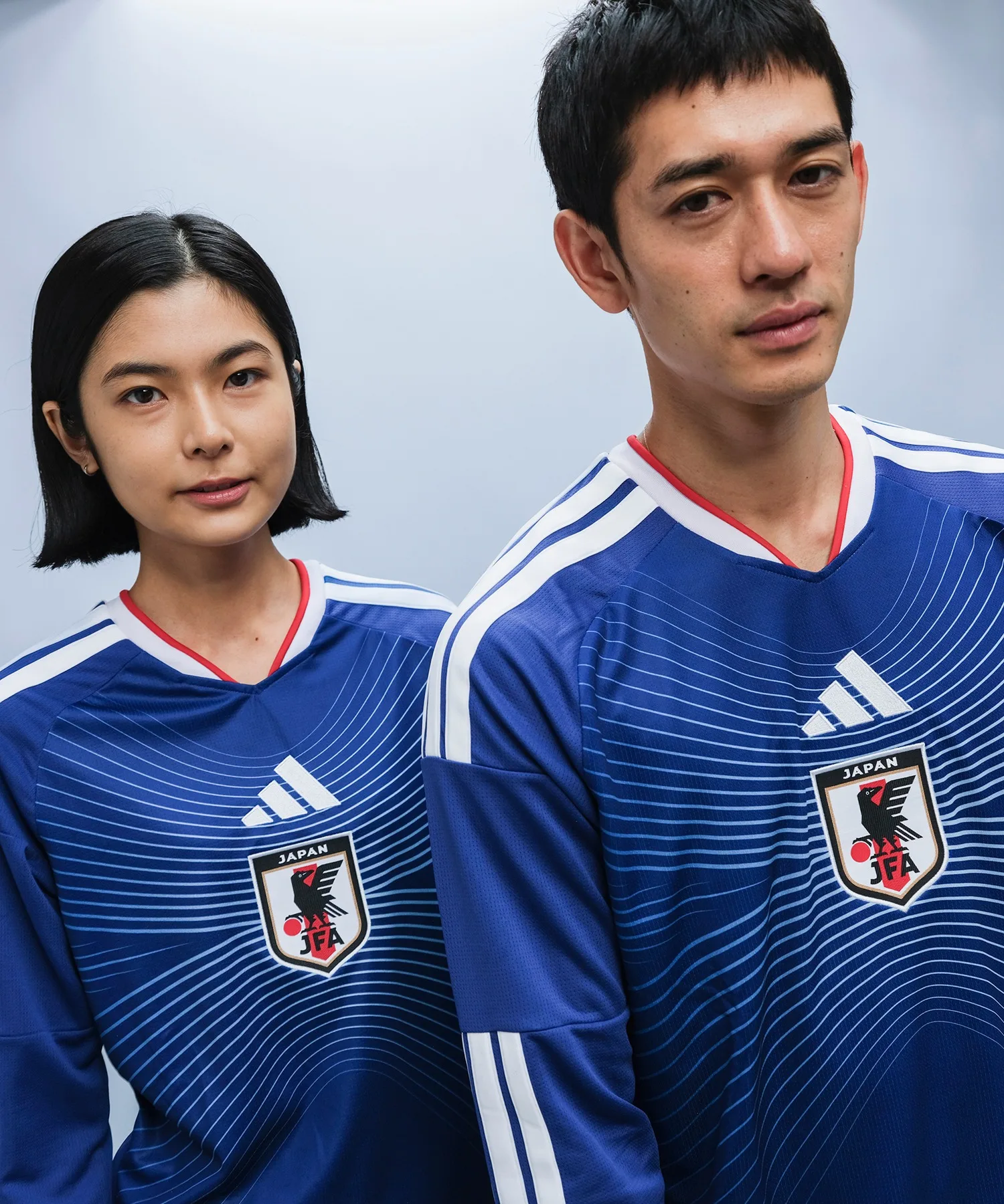 Мужская/женская футболка сборной Японии 2026 Adidas Home с длинным рукавом синяя — фото 4
