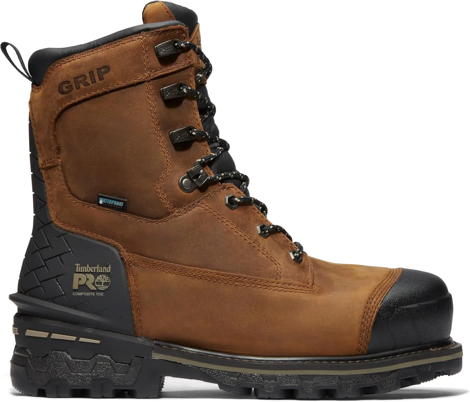 Мужские рабочие ботинки Timberland PRO Boondock Hd с композитным носком, водонепроницаемые, промышленного назначения, высота 8 дюймов, коричневый — фото 3