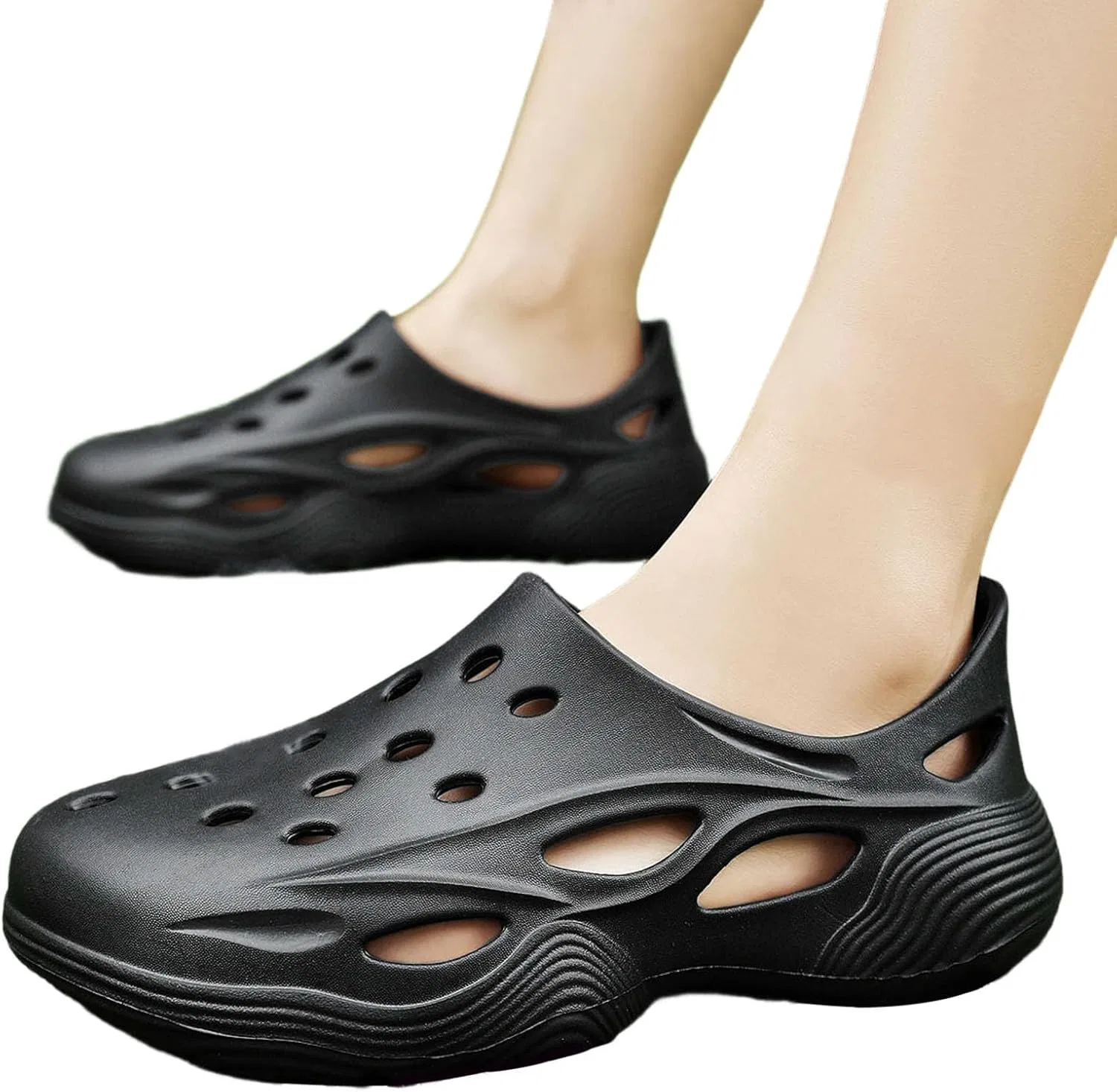 Сабо Gartenschuhe Damen Herren Leicht Hausschuhe Sommer Weiche Pantoletten mit Rutschfester Sohle Сандалии Gartenclogs унисекс Garten Strand Schuhe Badelatschen Küchenschuhe Hsternexy, B49 Schwarz — фото 2