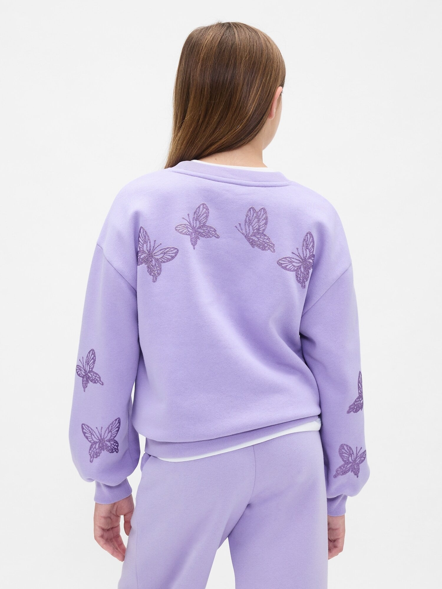 (K) Винтажный мягкий свитшот «летучая мышь» (дети) GAP, WARM VIOLET 568 — фото 3
