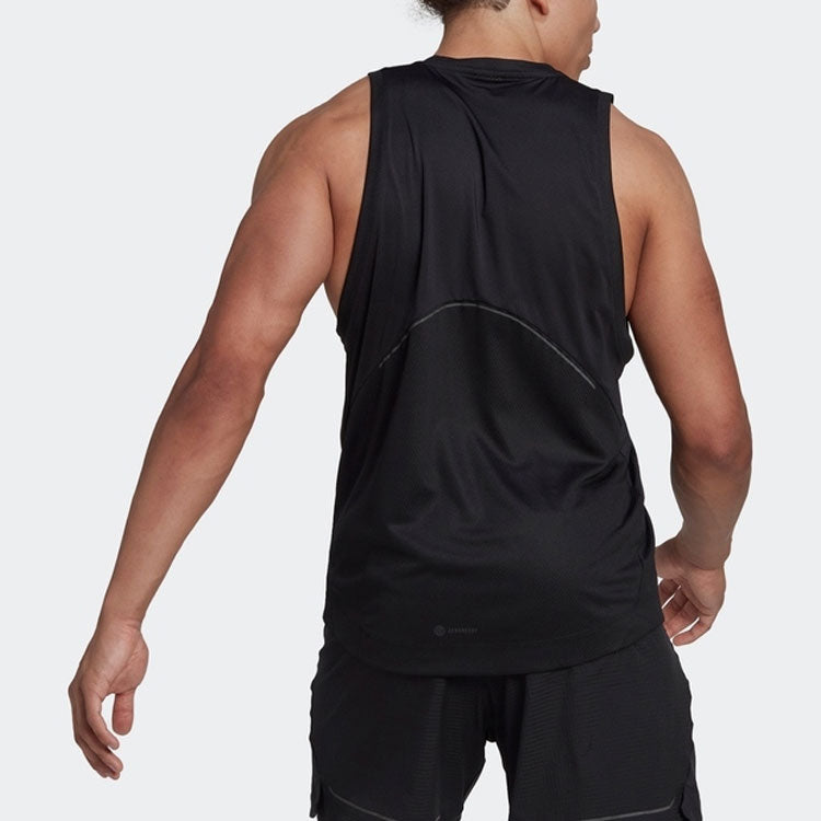 Жилет adidas Solid Color logo Printing Round Neck Sports Vest Black — фото 3