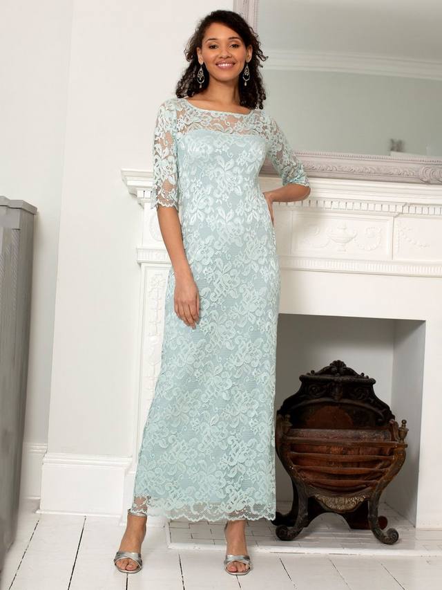 

Кружевное платье с цветочным узором от lila Alie Street, цвет Mint Silver Green