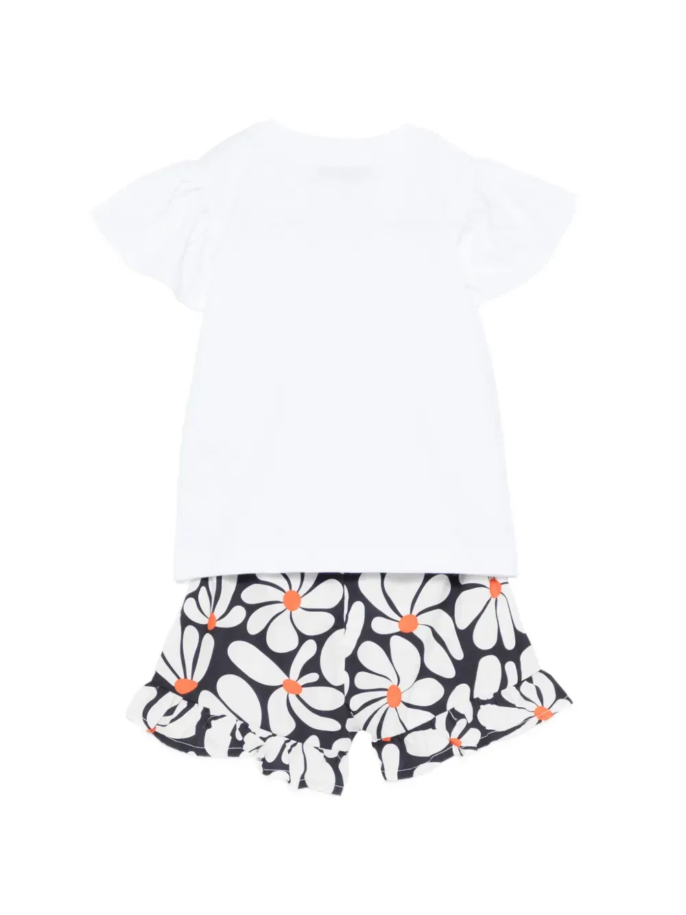 Короткий комплект с цветочным принтом Msgm Kids, белый — фото 2