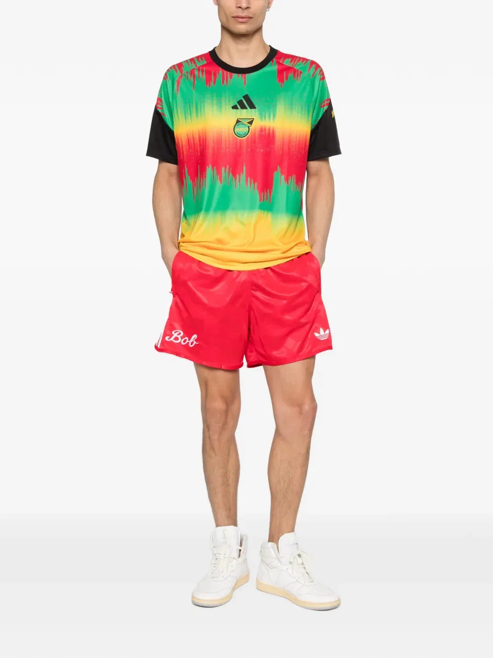 Футболка с коротким рукавом Jamaica x Bob Marley Adidas, красный — фото 2