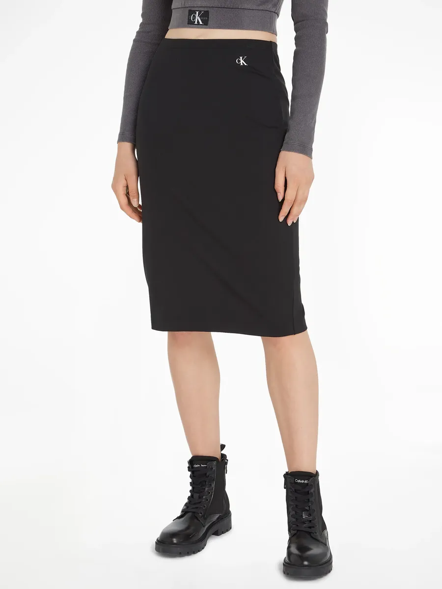 

Юбка Calvin Klein Jeans "ARCHIVAL MILANO LR MIDI SKIRT", с логотипом бренда, цвет Ck Black