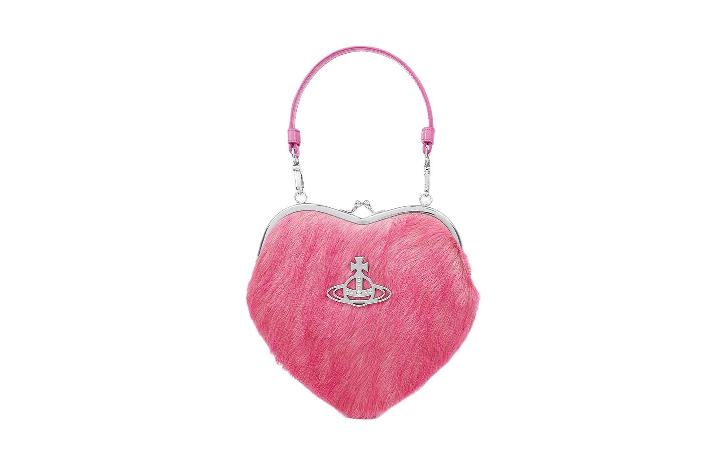 

Сумка Vivienne Westwood в форме сердца из телячьей кожи, Розовый портативный кошелек для женщин