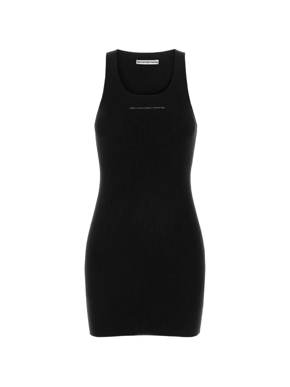 Мини-Платье с логотипом Alexander Wang, черный