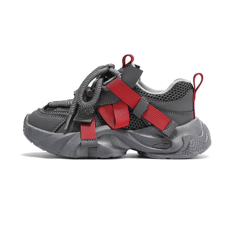 

Противоскользящие и износостойкие дышащие низкие кроссовки для детей JIAFEIMAO, серый