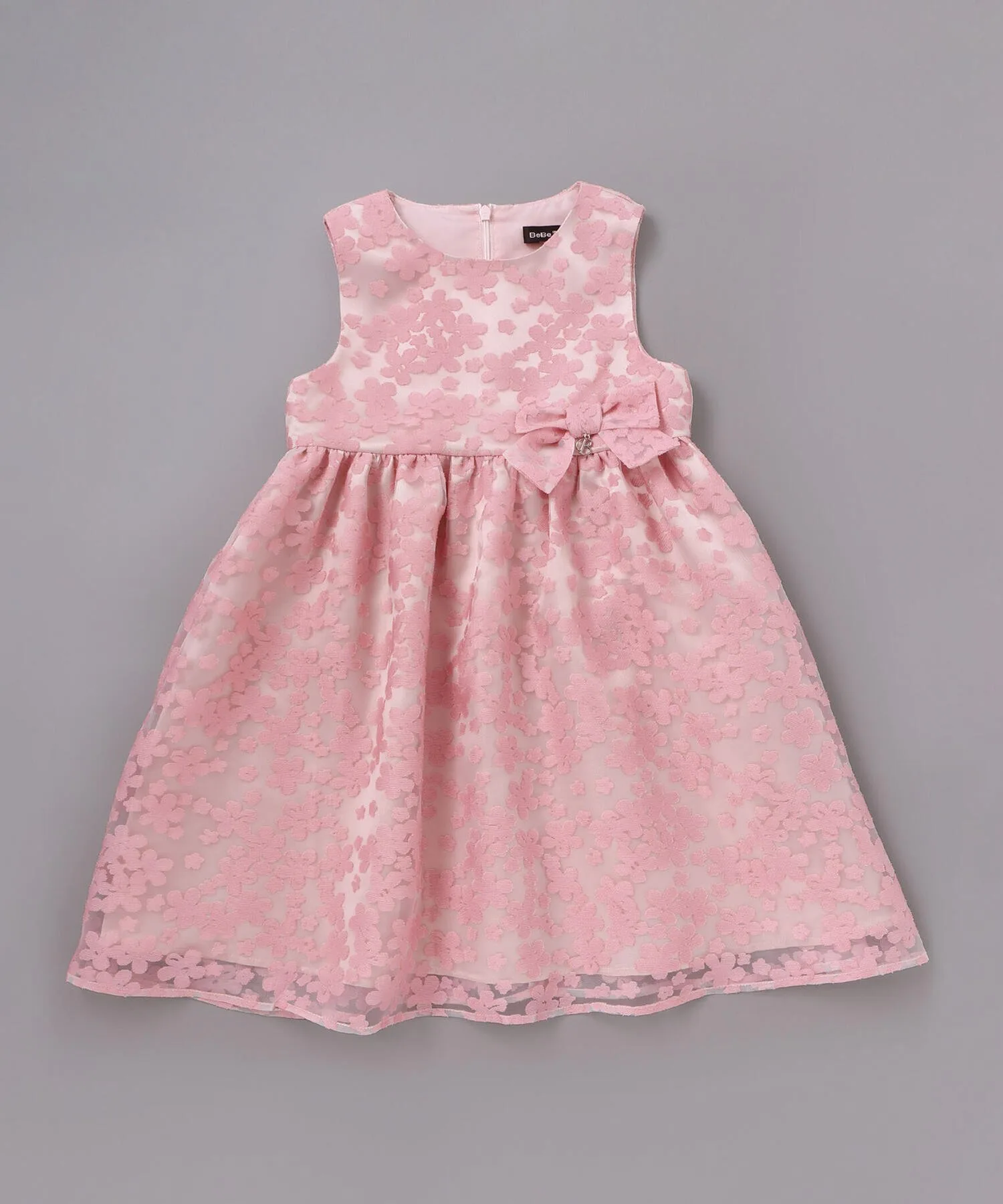 Платье с цветочным опаловым принтом и лентой на талии (110–130 см) BeBe, Pink