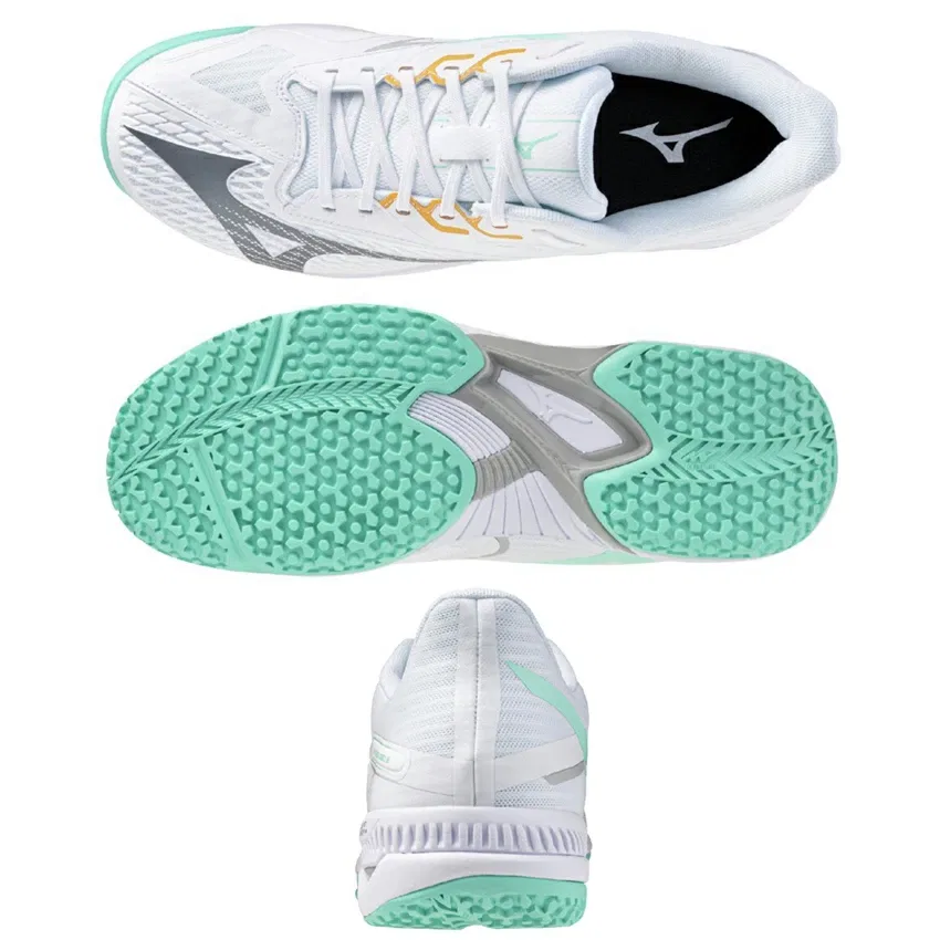 Теннисные кроссовки «Wave Exceed 6 OC» от Mizuno, 03 White X Green — фото 4