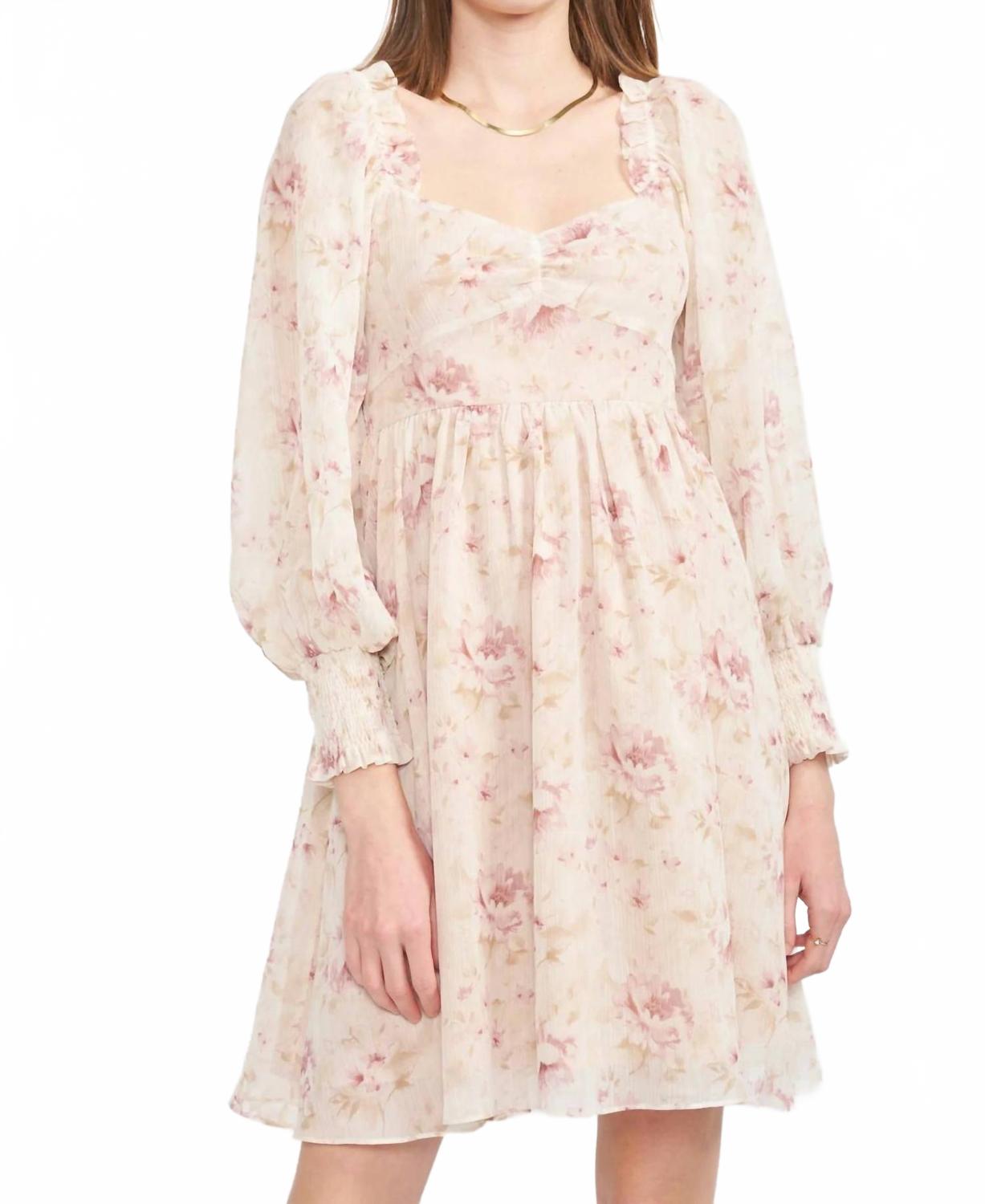 

Платье-бэбидол Eaven Mini в розовом цветочном принте En Saison