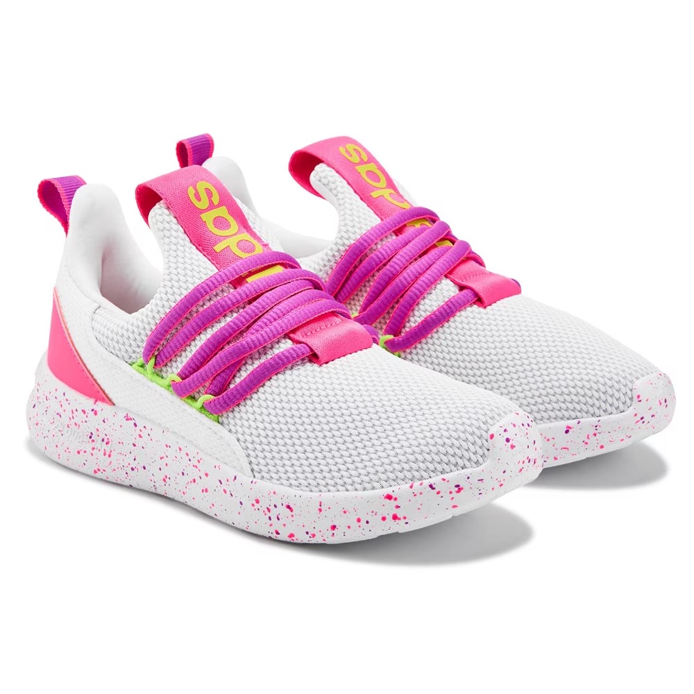 

Детские туфли без шнурков Adidas lite racer adapt 7.0 для маленьких и больших детей, серый/розовый/желтый