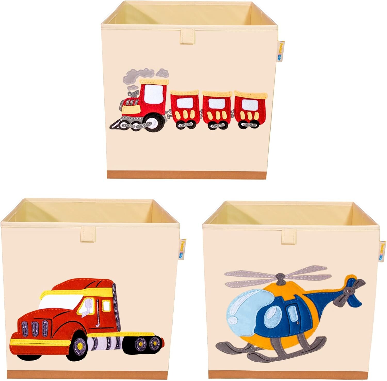 

Моющийся ящик для хранения игрушек, холщовый органайзер для игрушек. Складные детские органайзеры для хранения игрушек для детской спальни или игровой комнаты - 13x13x13 дюймов (вертолет, поезд, экскаватор) Product 4 Kids