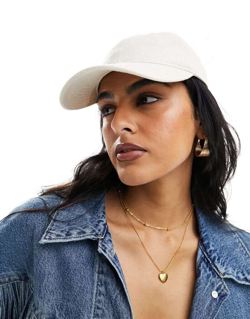 

Кремовая хлопковая бейсболка Accessorize