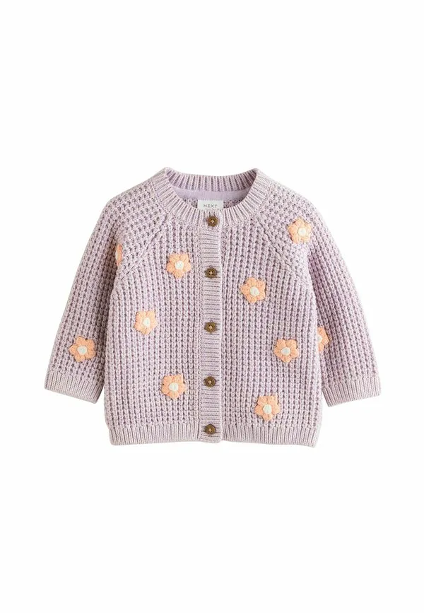 Кардиган с оборками, стандартного кроя Next, Purple And Apricot Flower Baby