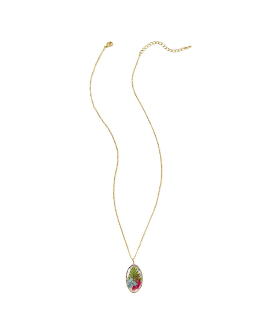 

Кулон-подвеска Мать и дочь из искусственной смолы с изображением настоящих цветов Uncommon Goods, Gold-tone/multi