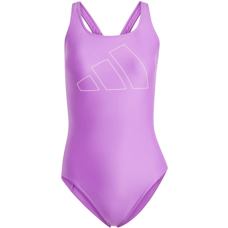 

Купальник с большими полосами Adidas, цвет purbur