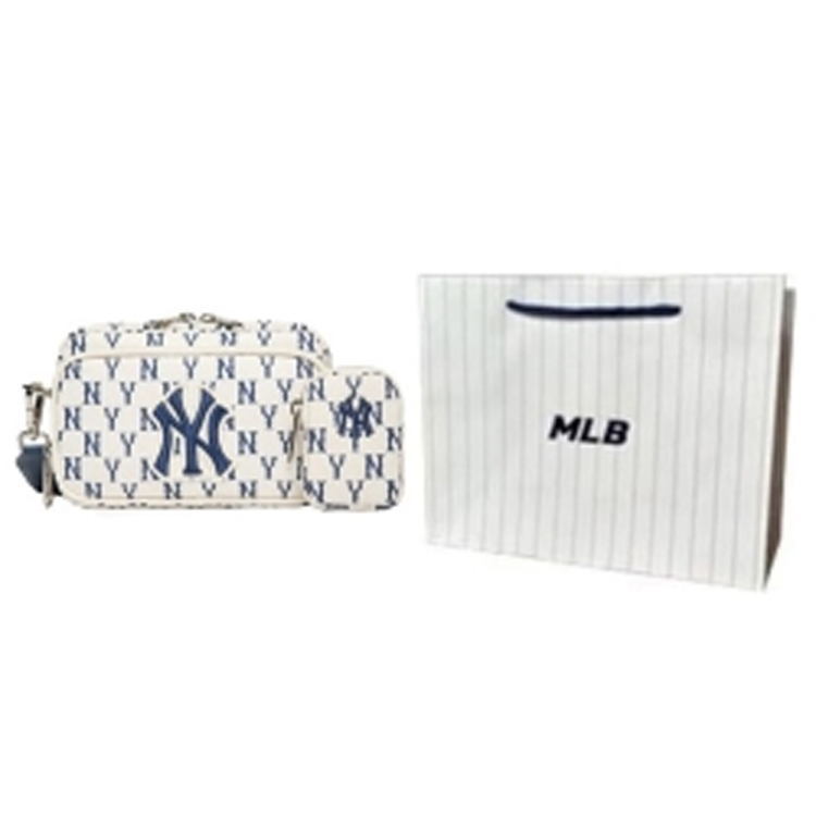

MLB Миниатюрная кросс-боди сумка с монограммой Нью-Йорк Янкиз в кремовом цвете, Beige+Shopping Bag