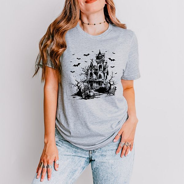 

Футболка с принтом "Дом с привидениями и летучие мыши" Simply Sage Market, Heather Grey, Серый, Футболка с принтом "Дом с привидениями и летучие мыши" Simply Sage Market, Heather Grey