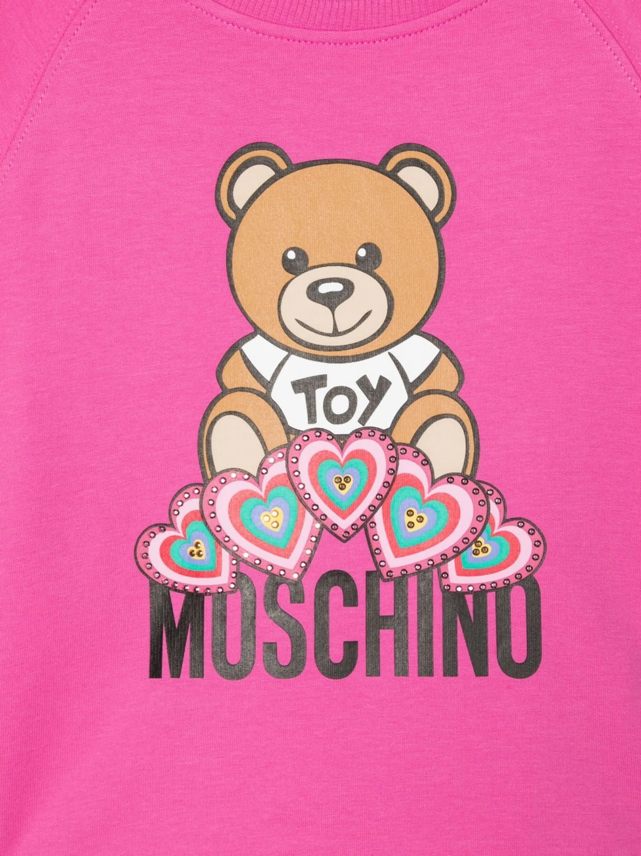 Толстовка с принтом Teddy Bear Moschino Kids, розовый — фото 3