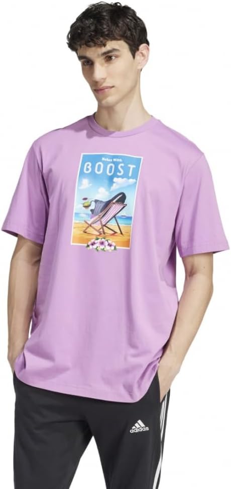 

Футболка с коротким рукавом Boost Short Sleeve Graphic T-Shirt JOJ64 Мужская Adidas, фиолетовый