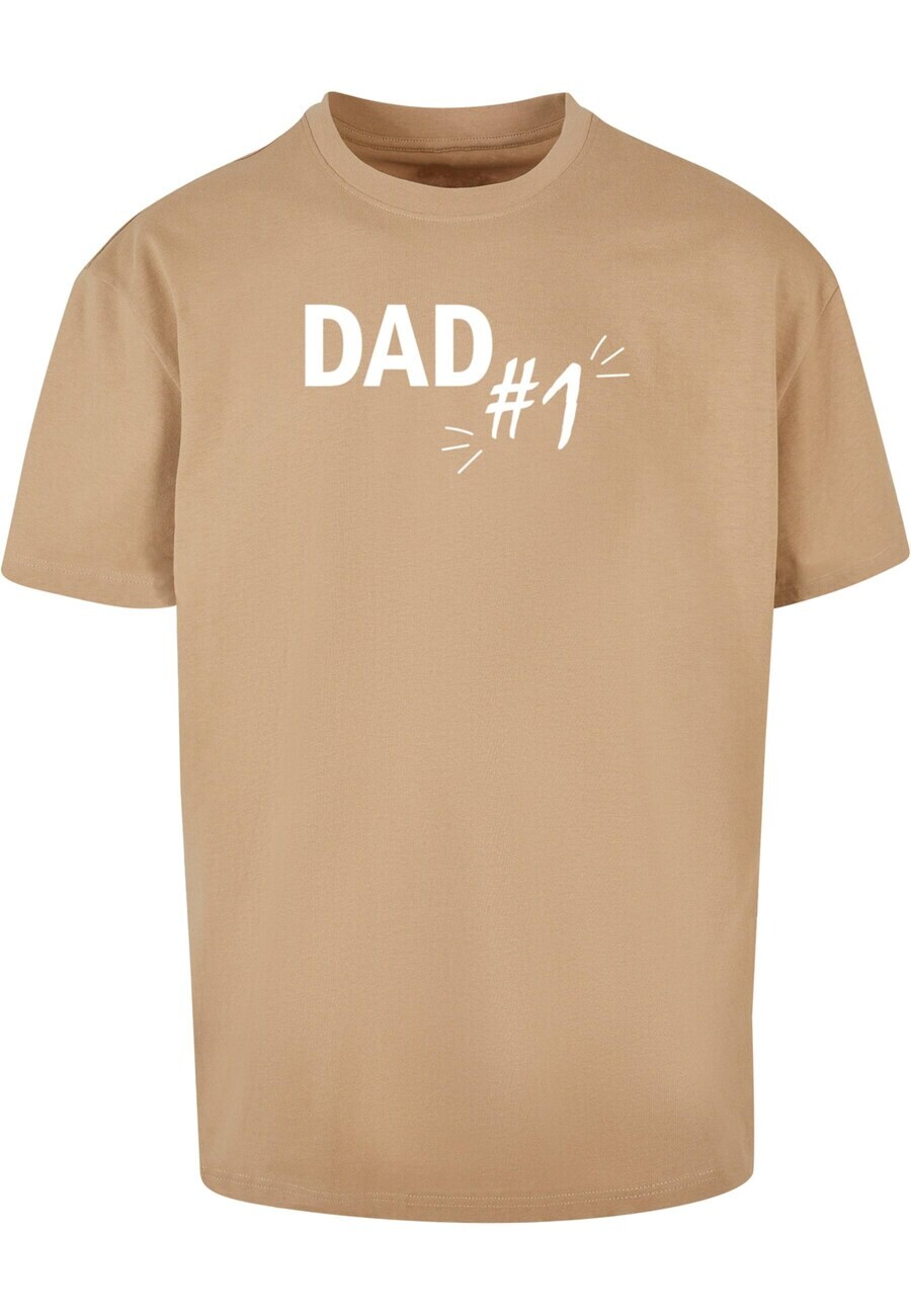 

Классическая футболка Merchcode Shirt Fathers Day - Dad number 1, бежевый