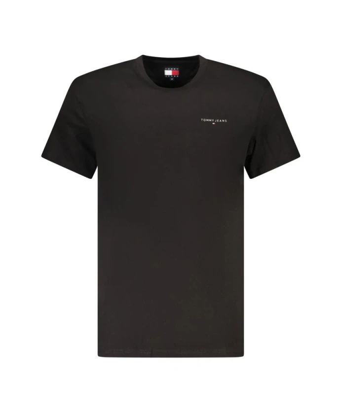 

Черная хлопковая мужская футболка Tommy Hilfiger, черный