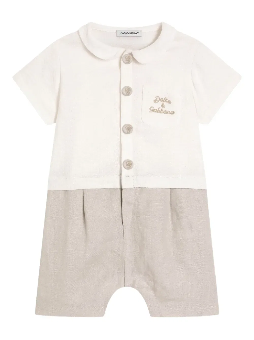 Комбинезон с вышитым логотипом Dolce & Gabbana Kids, нейтральный