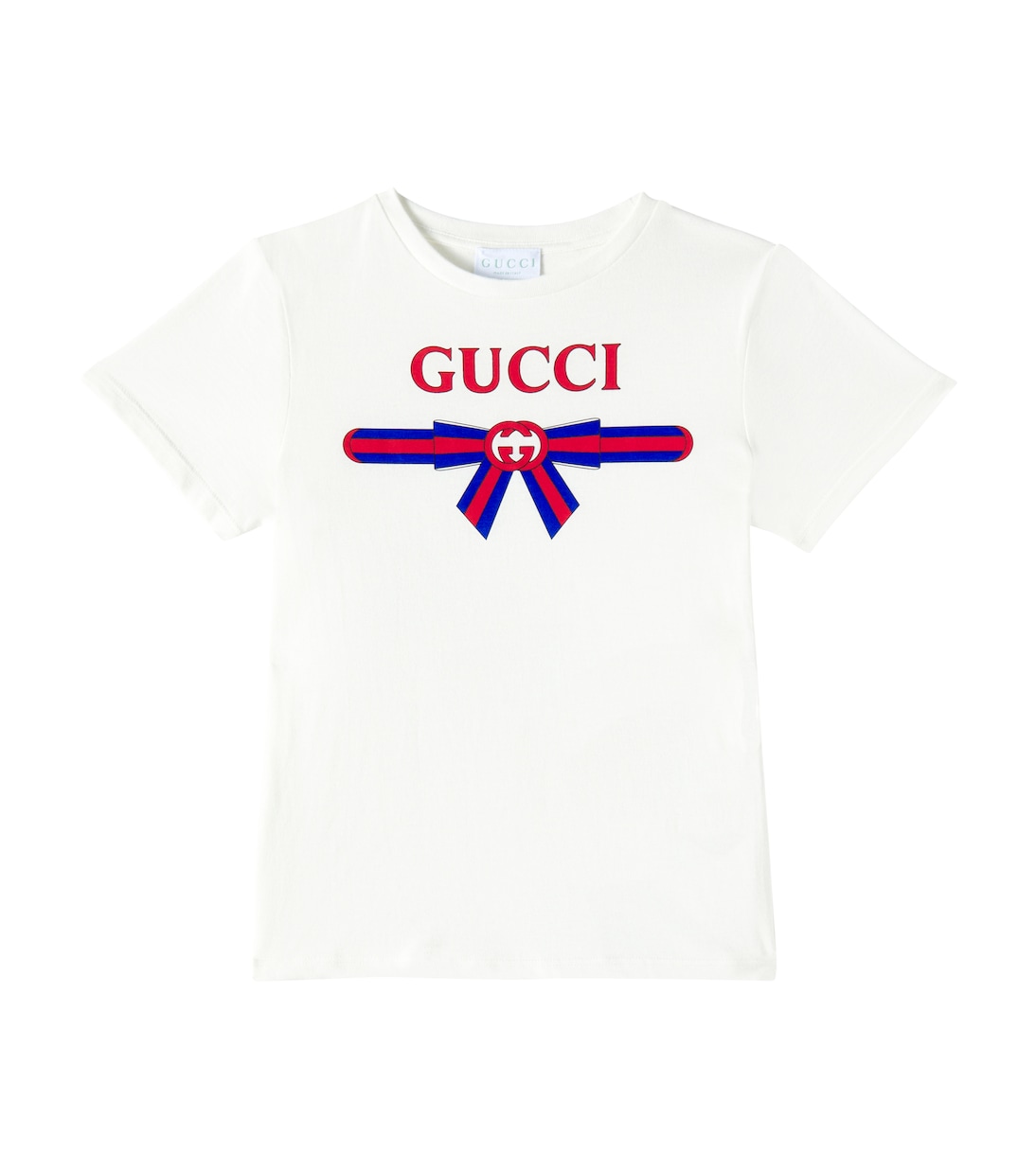

Футболка из хлопкового джерси с логотипом Gucci Kids, New White/Mc