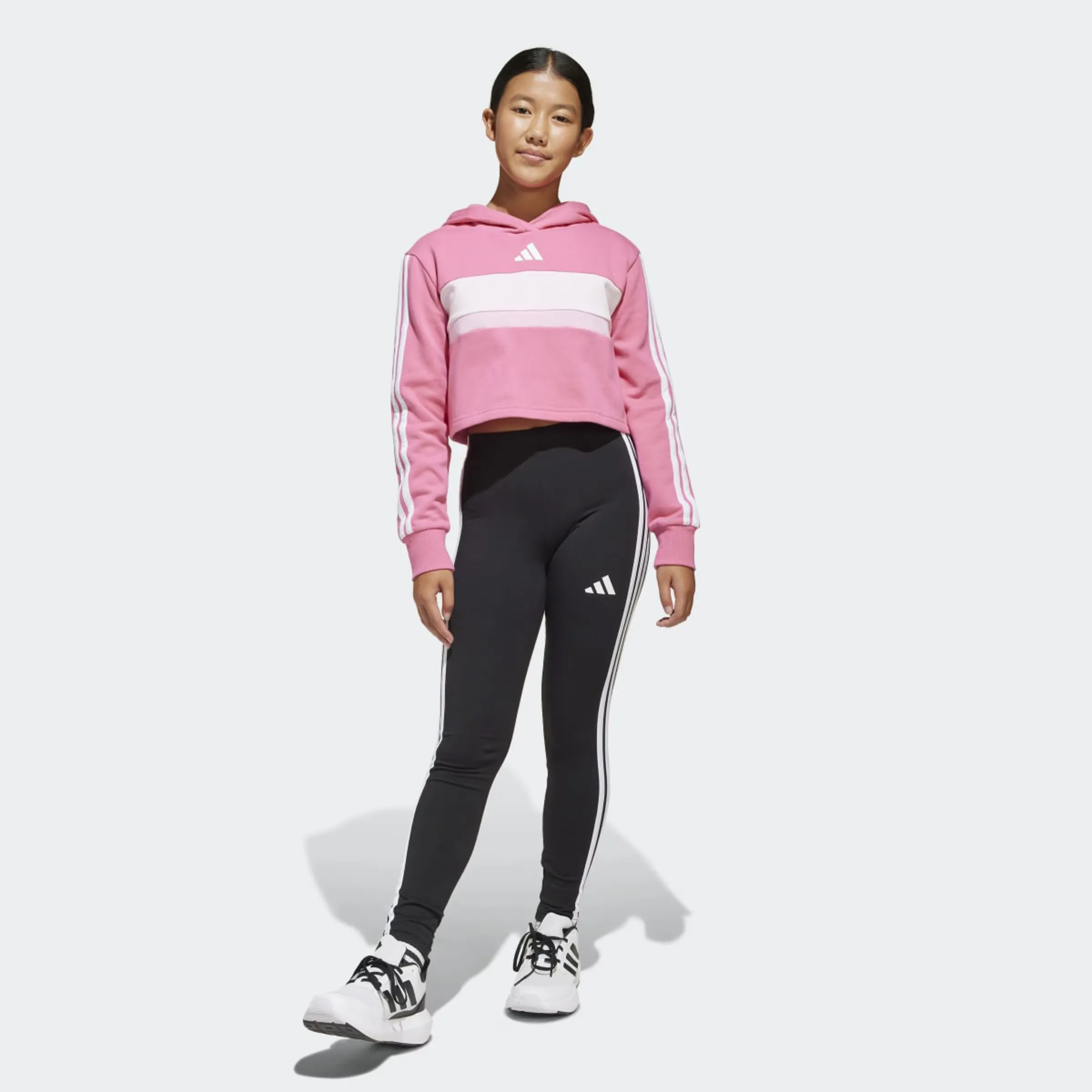 

Детский спортивный костюм Essentials Tiberio Fleece 3 полосы adidas, розовый