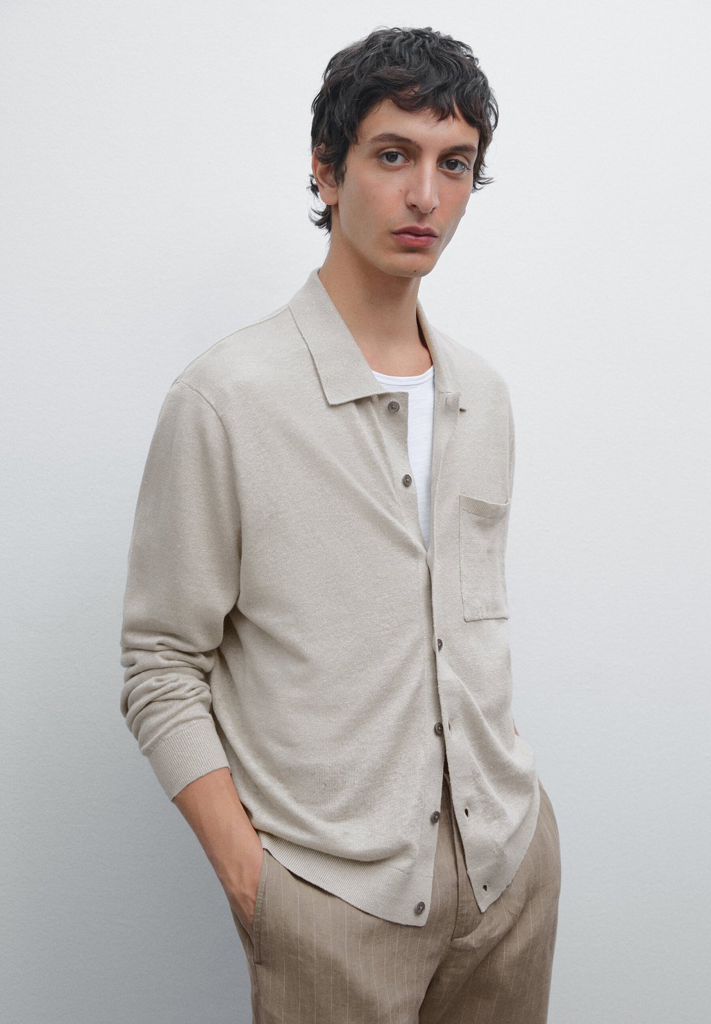 

Кардиган Massimo Dutti, светло-серый