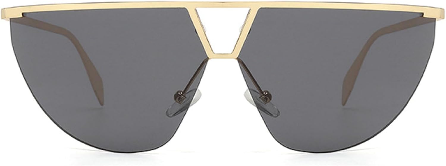 

Спортивные ветрозащитные солнцезащитные очки в стиле панк Y2K для мужчин, модель 2024, роскошные полуободковые солнцезащитные очки с металлической оправой, модель N47 mincl, Gold Black