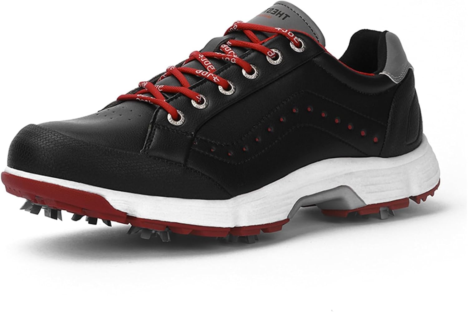 

Мужские гольф-кроссовки с шипами на шнуровке, профессиональные гольф-сникеры, противоскользящие, удобные спортивные кроссовки для мужчин Omcam, черный