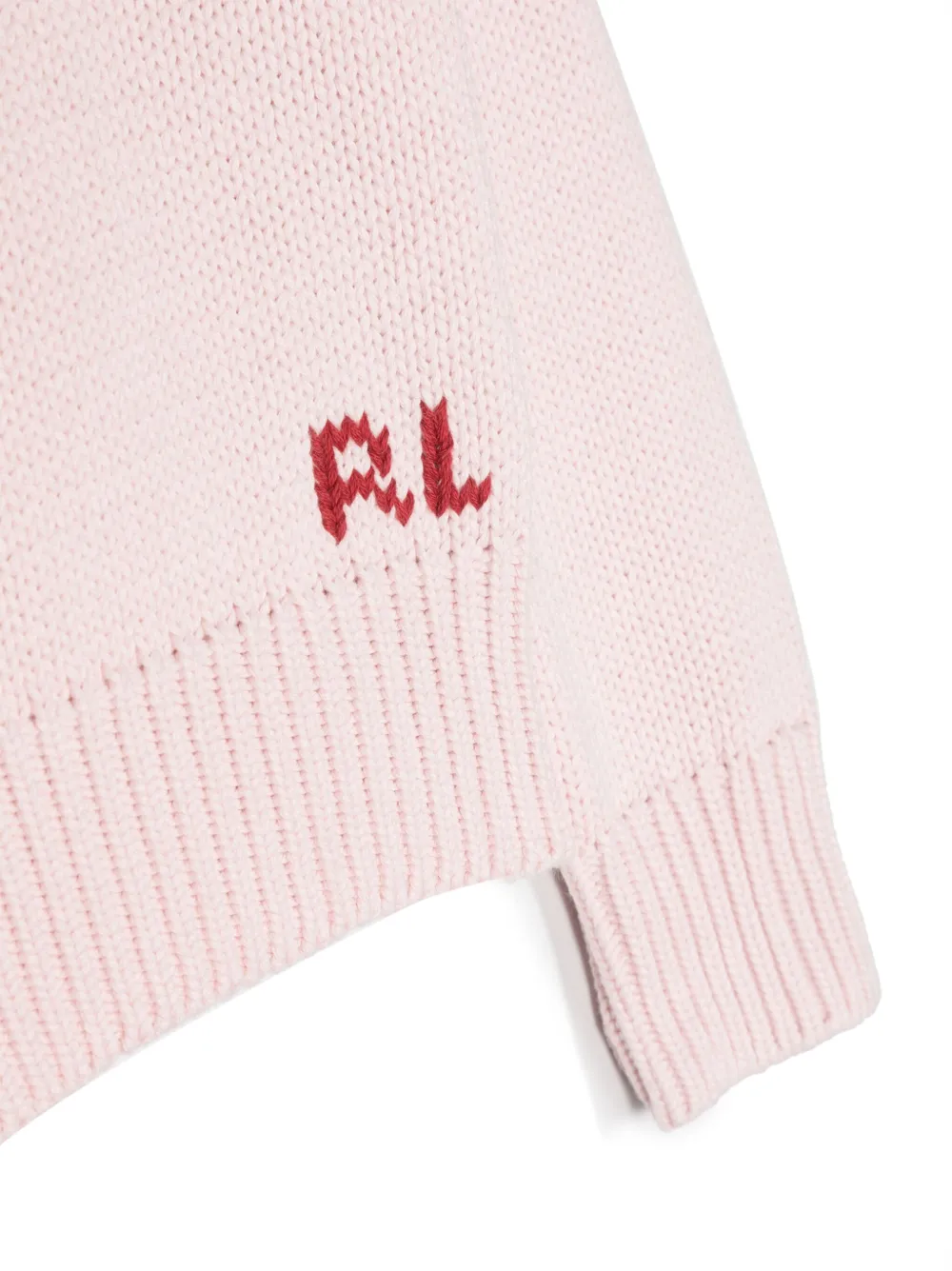 Джемпер с узором POLO RALPH LAUREN KIDS, розовый — фото 3
