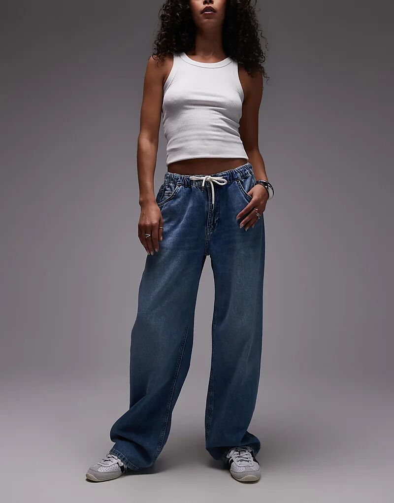 

Легкие джинсы-джоггеры Topshop Denim средне-синего цвета